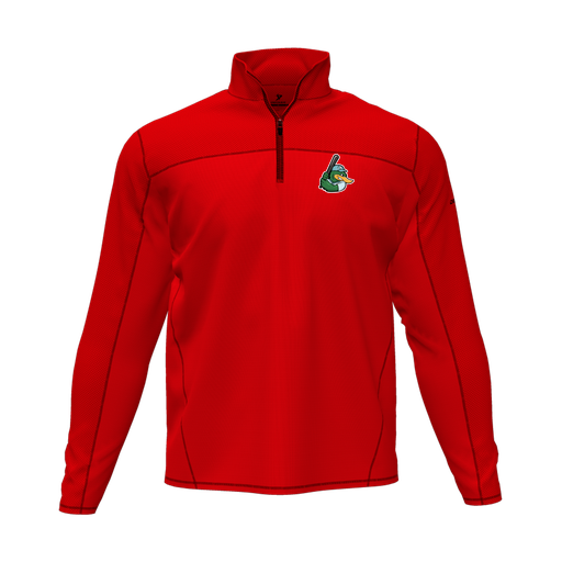 [CUS-DFW-QTRZ-PER-LSL-RED-AS-LOGO2] Quarter Zip Pullover (Adult S, Red, Logo 2)