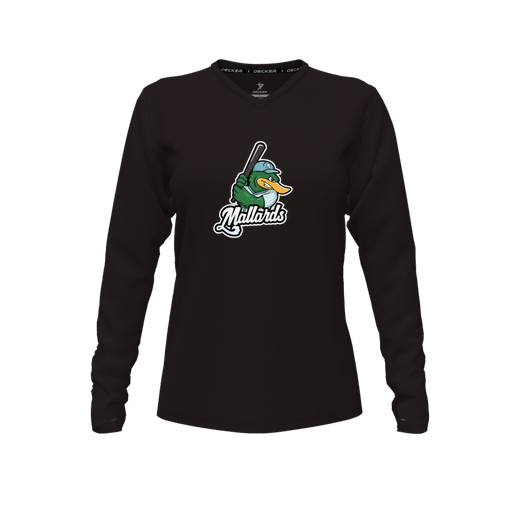 [FTLVCFBK-FYXS-LOGO3] Decker Comfort T-Shirt (Female Youth XS, Black, V Neck, Logo 3, Long Sleeve)