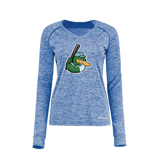 [222770.U55.XS-LOGO2] Ladies Electric Long Sleeve Shirt (Female Adult XS, Royal, Logo 2)