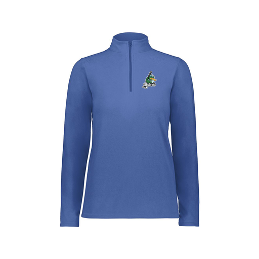 [6864.060.XS-LOGO3] Ladies MicroFleece 1/4 Zip Pullover (Female Adult XS, Royal, Logo 3)