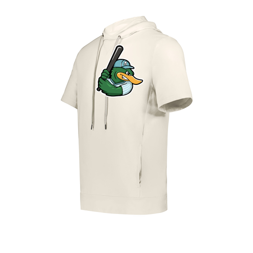 [222505.907.S-LOGO2] Men's Venturs Soft Knit Short Sleeve Hoodie (Adult S, White, Logo 2)