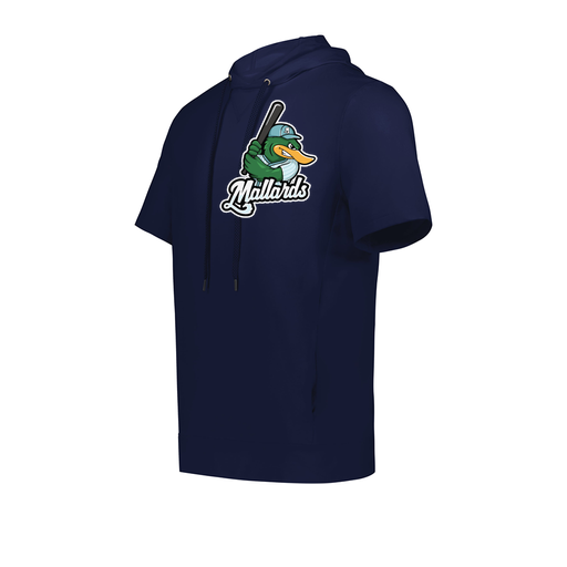 [222505.065.S-LOGO3] Men's Venturs Soft Knit Short Sleeve Hoodie (Adult S, Navy, Logo 3)